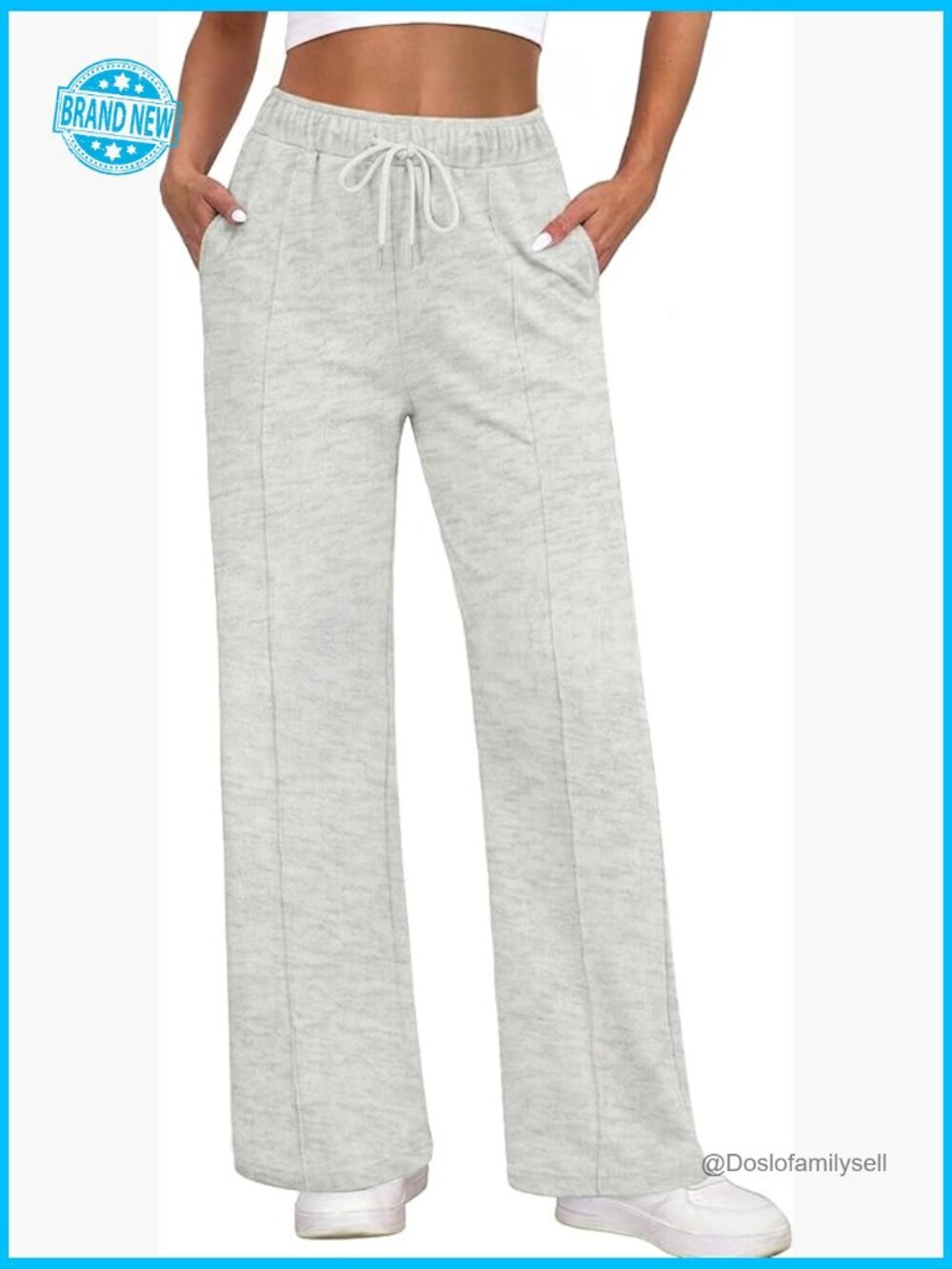 High Waisted Wide Leg Sweatpants Trendy Lounge Joggers with Pockets S-XL